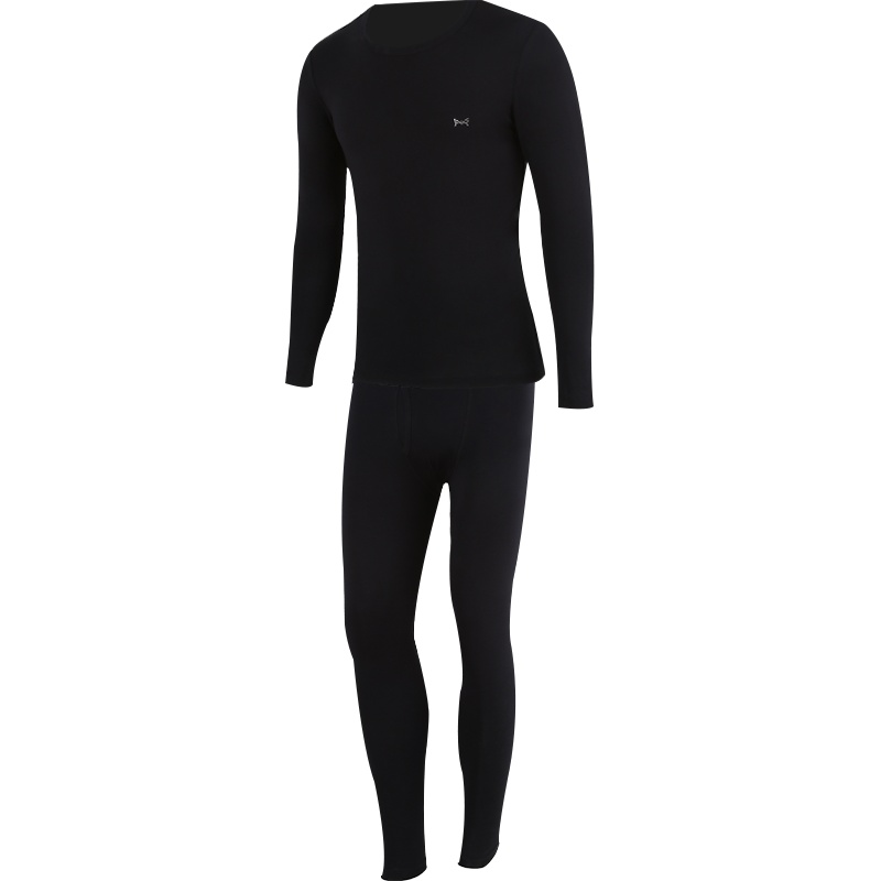 猫人棉莱卡内衣套装秋冬舒适圆领男女打底衫V领秋衣秋裤