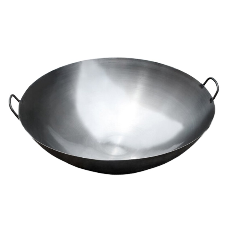 企采严选 铁锅无涂层熟铁手工传统双耳餐厅通用农村家用圆底特大号老式炒锅 双耳铁锅50cm
