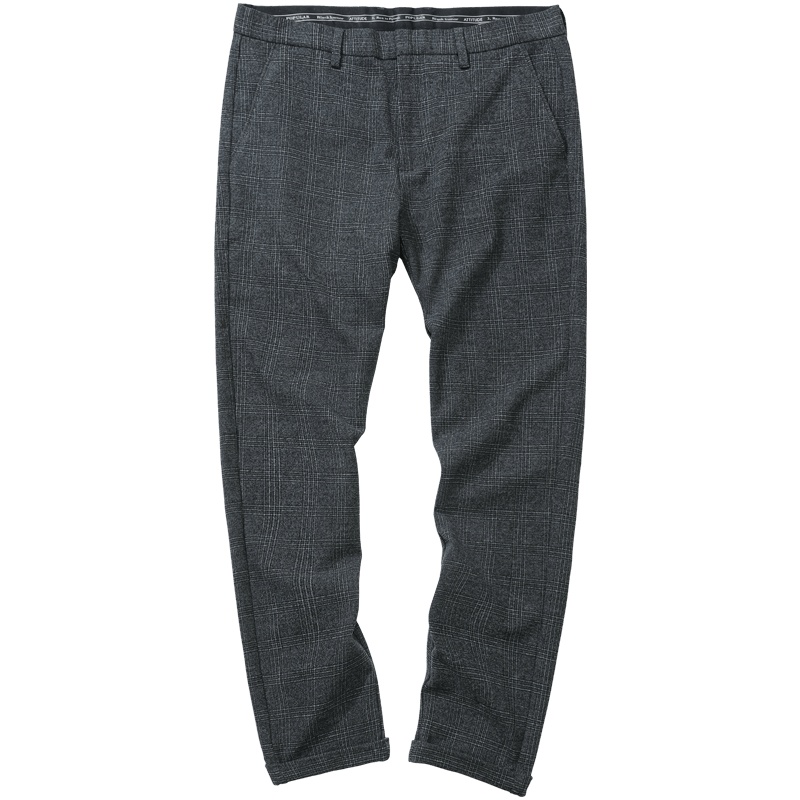 千纸鹤休闲裤男2019秋季弹力修身时尚商务中腰厚款长裤70222