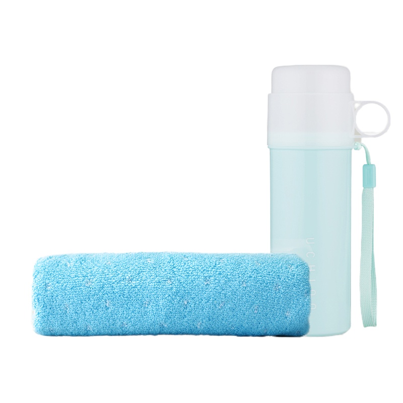 内野 面巾杯子套装旅行便携式捻提花点点面巾杯子礼盒JD21008-N