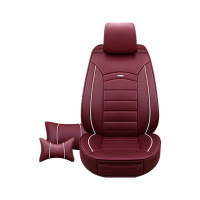 布雷什(BOLISH)五座四季通用汽车坐垫夏季凉垫全包围皮革汽车座垫座套车椅垫车内饰品全皮革豪华款拉菲红