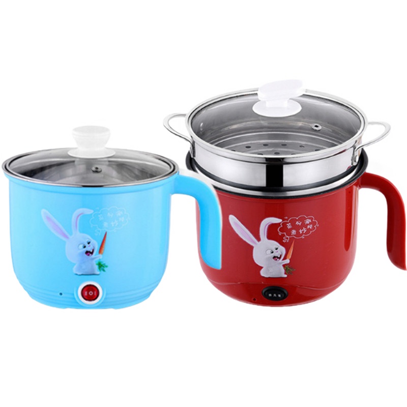 尚屹-抖音同款多功能不锈钢锅底、电煮锅电热锅迷你电热杯韩式电火锅宿舍学生煮面锅单层设计