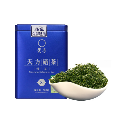 2025年新茶春茶安徽天方茶叶100g一级硒茶绿茶春茶 罐装条形茶 雨前浓香耐泡型春茶炒青绿茶 安徽茶石台硒茶