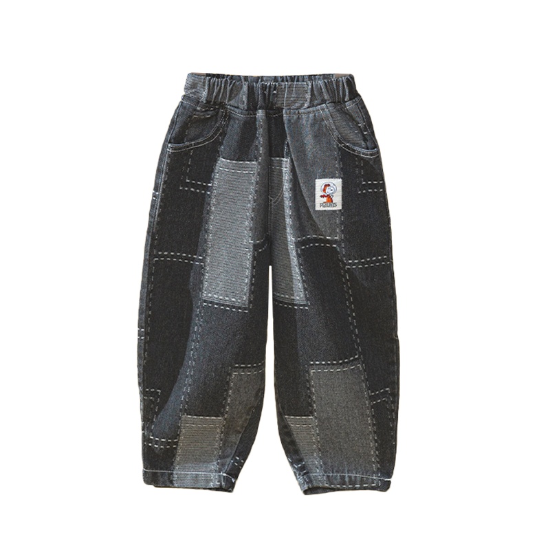 儿童牛仔裤儿童方块牛杂裤KRS009