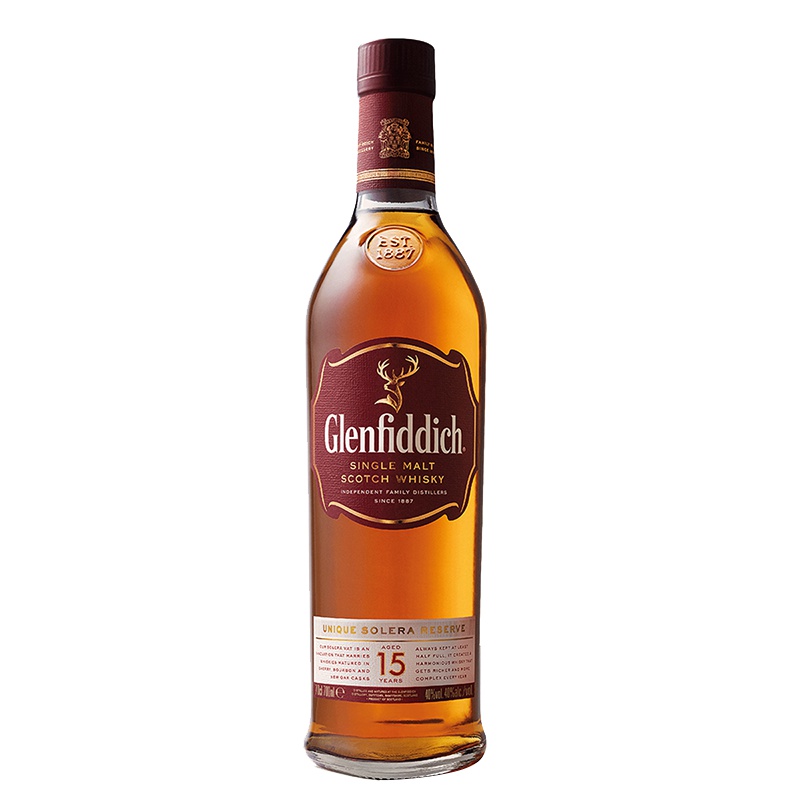 【酒庄直通】苏格兰威士忌 单一纯麦 Glenfiddich 格兰菲迪 15年 洋酒 700ml*1