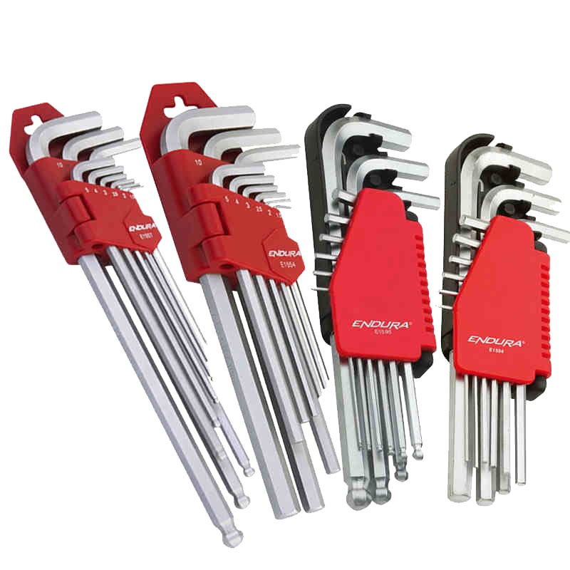 力易得(ENDURA)9件套公制特长平头内六角扳手 内六角扳手组套 E1596