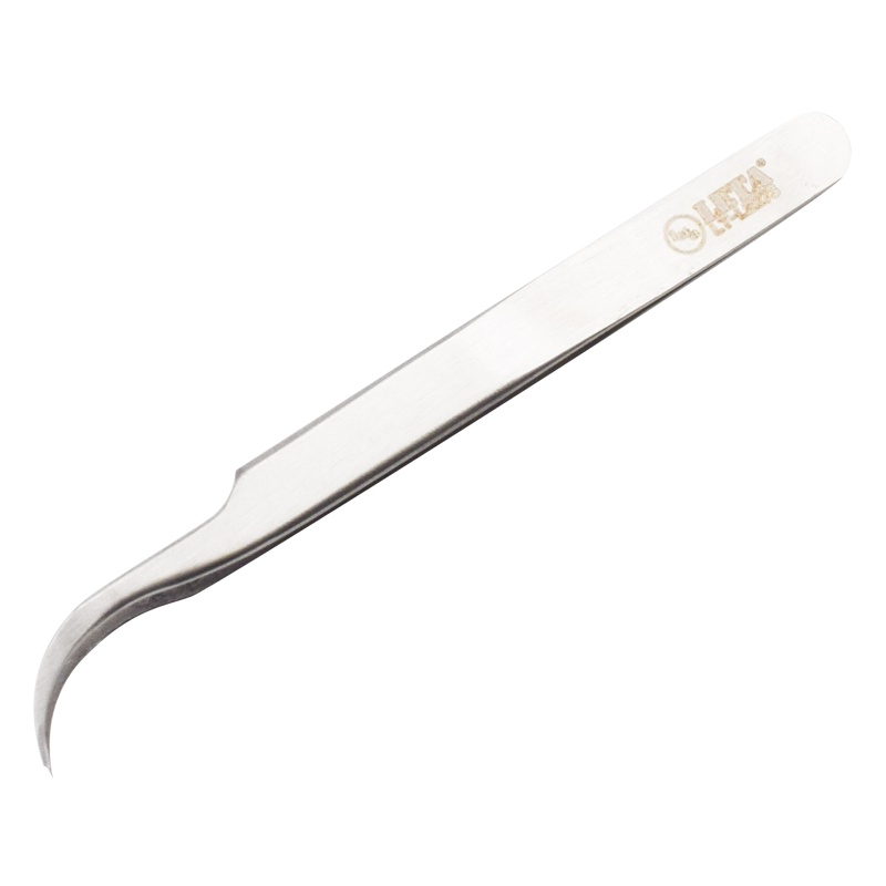 勒塔(LETA)120mm不锈钢防磁加硬弯尖嘴镊子LT-LE273