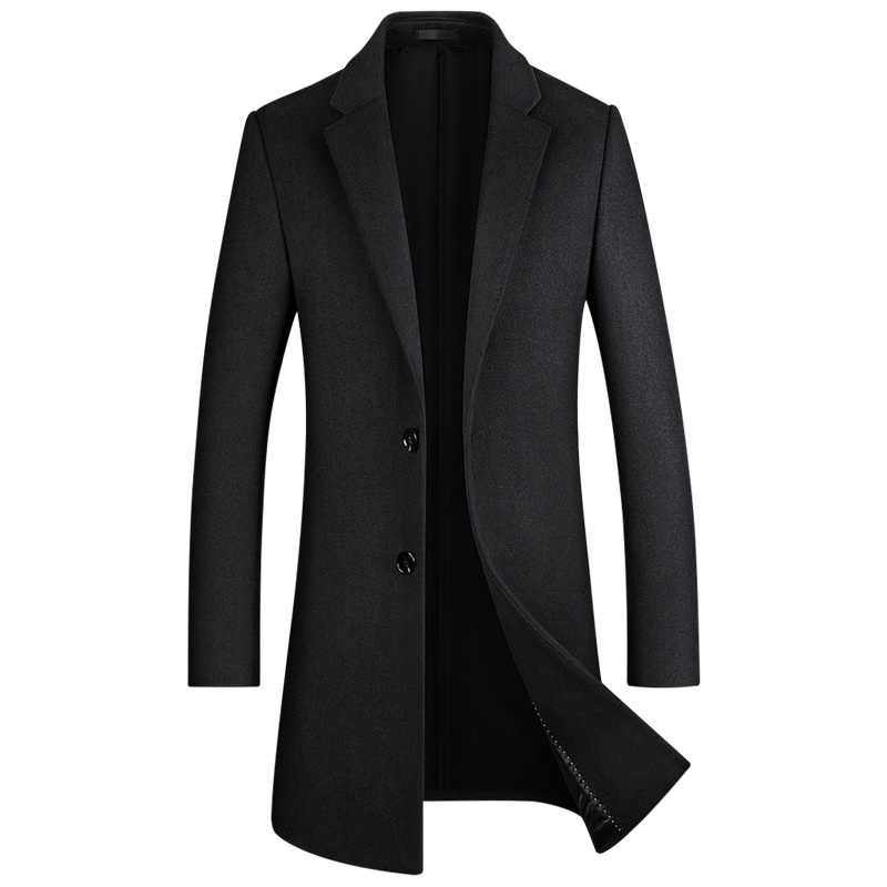 毛呢大衣男冬中长款双面尼羊毛大衣英伦风男士无羊绒呢子外套 SQM5903