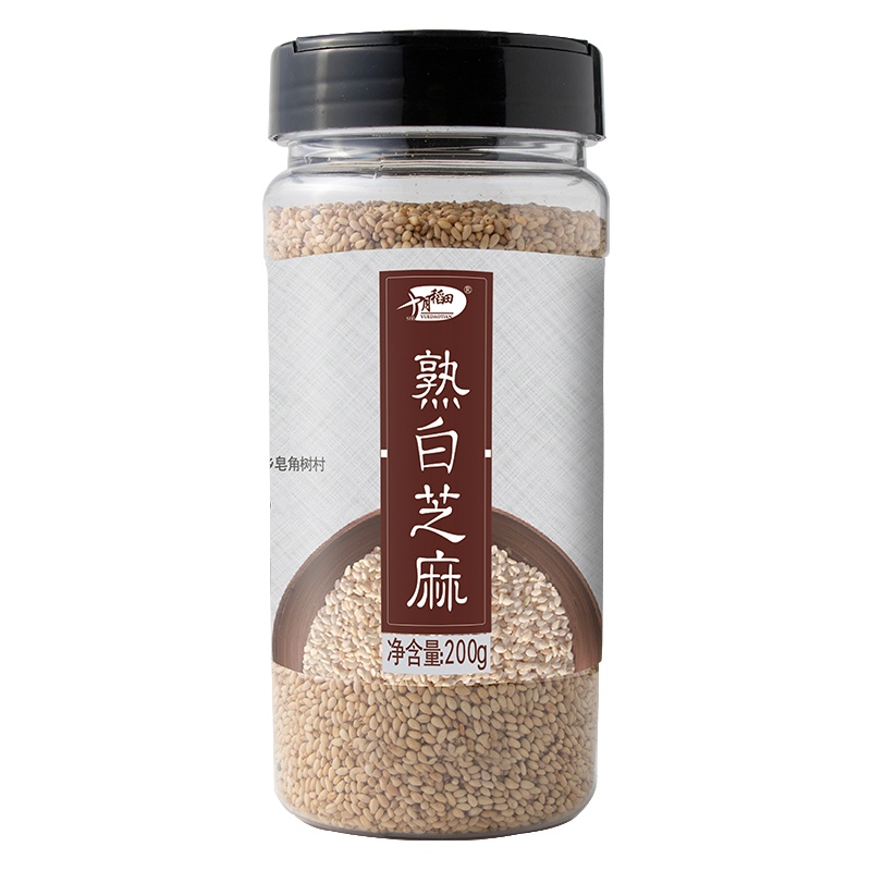 十月稻田 炒熟白芝麻200g即食免洗干吃白芝麻五谷杂粮烘焙