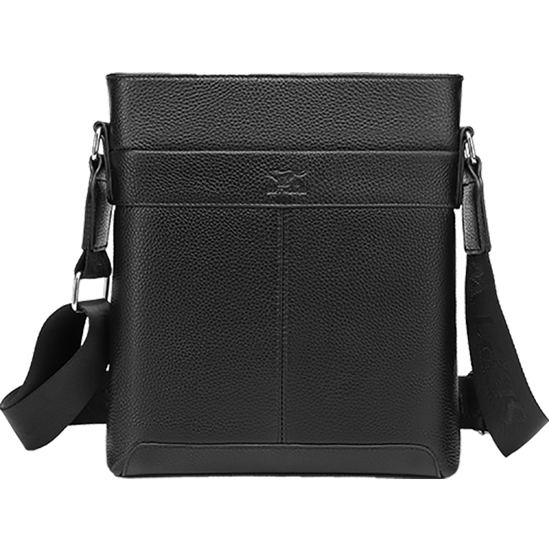 七匹狼(SEPTWOLVES)男士斜挎包头层牛皮男士单肩包运动休闲大容量斜挎包日字包青年 秋冬新品