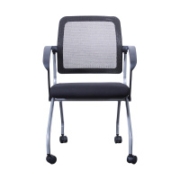 HiBoss办公椅弓形网布转椅带轮子可移动会议培训椅