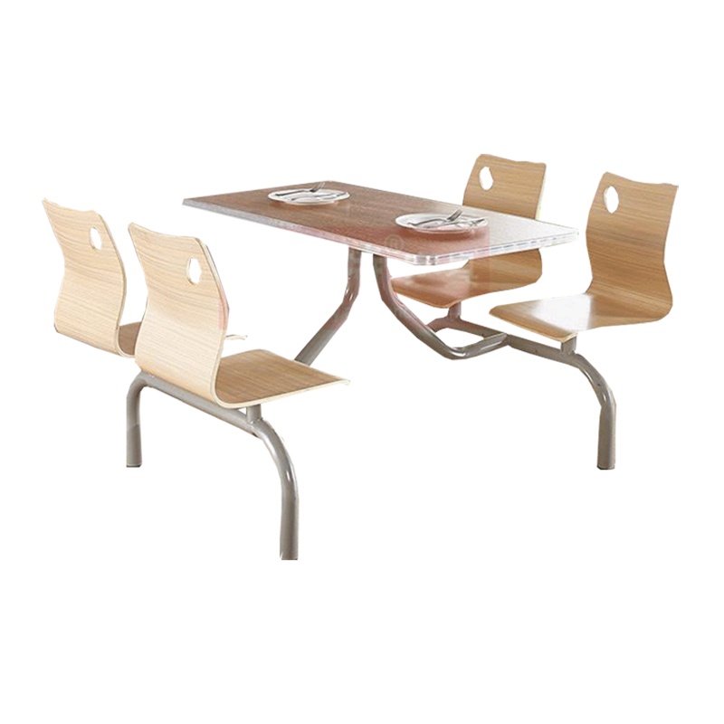 食堂四连体餐桌椅 快餐厅食堂连体餐桌椅