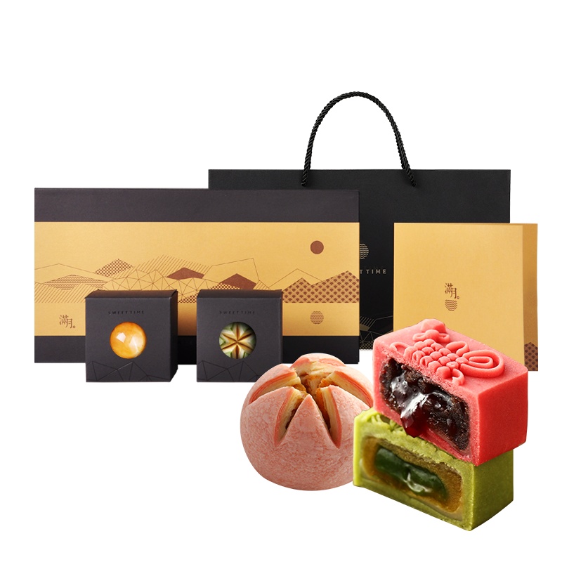 YOTIME春节年货礼盒桃山皮雪媚娘流心蛋黄酥荷花酥糕点心过年礼物送亲人企业团购定制礼品年味集锦礼盒