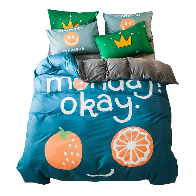 吉岳Giyou床品四件套 A版全棉B版水洗棉 双版两用亲肤纯棉四件套