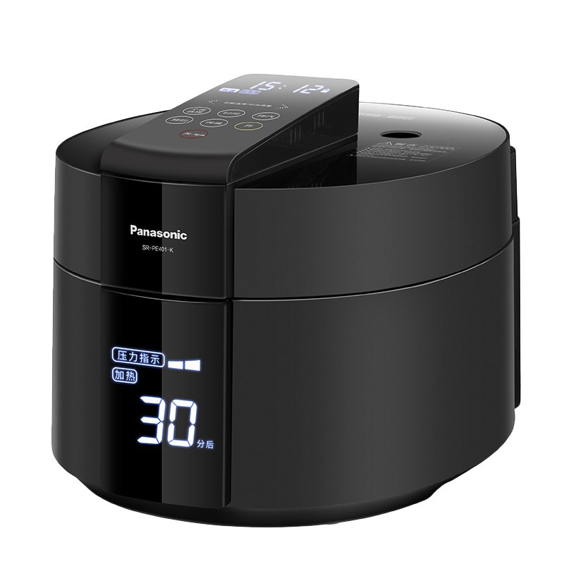 松下(Panasonic)4L电压力饭煲 电饭锅 1-6人IH三段电磁压力加热 备长炭厚釜内锅可预约SR-PE401-K