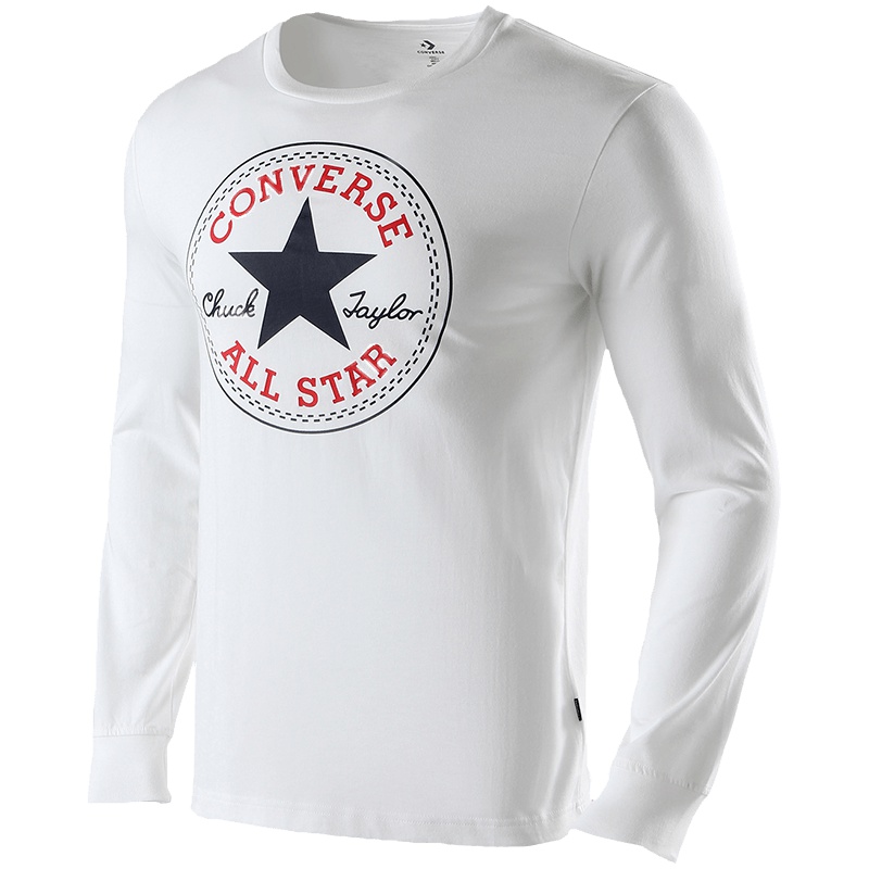 【自营】CONVERSE匡威男装运动休闲舒适圆领长袖T恤10007851 黑色 L