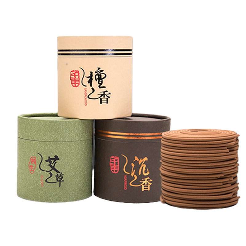 天然盘香檀香室内香薰净化空气除异味家用沉香艾草驱蚊熏香静神养生卫生间除臭48片/盒 1盒价