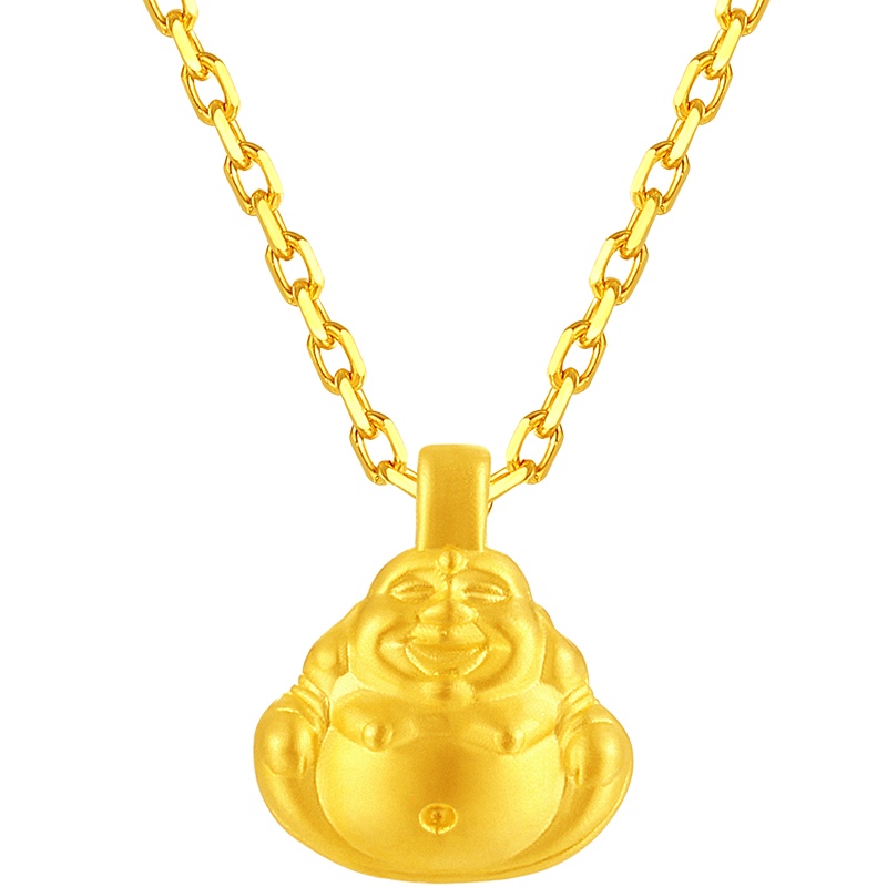 喜钻 弥勒佛足金吊坠