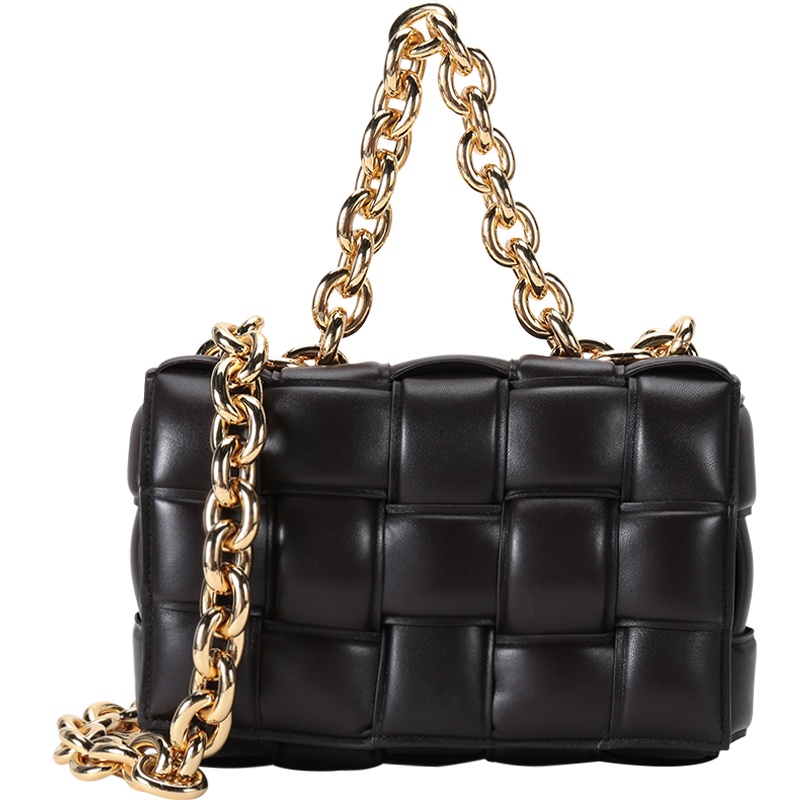 BOTTEGA VENETA 葆蝶家 女士羊皮编织CASSETTE手提单肩斜挎包链条包 631421 VBWZ0