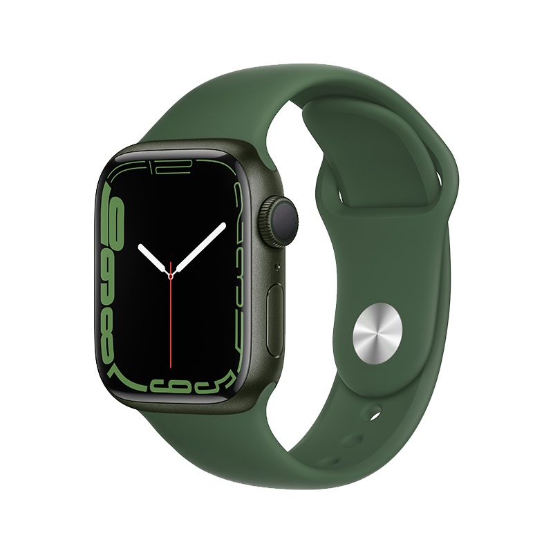 Apple Watch Series 7 蜂窝版 45mm 绿色铝金属表壳 苜蓿草色运动型表带