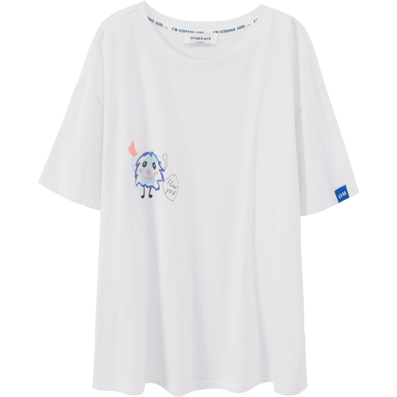 OtherMix漫画小崽汁t恤2021年夏季新款【原创】短袖宽松女上衣潮