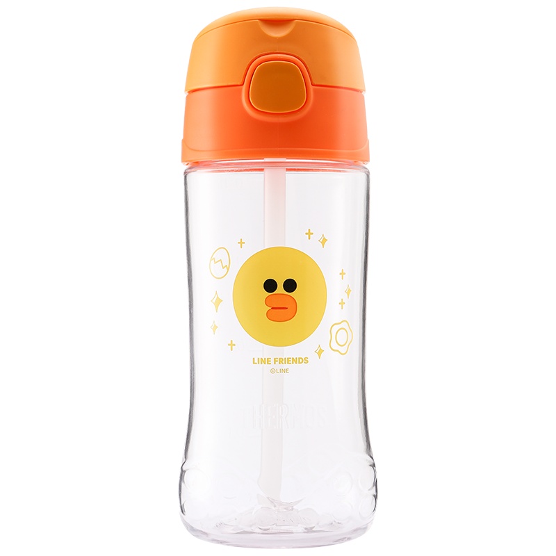 膳魔师(Thermos)纯色系Tritan塑料杯F4011T吸管杯 450ML家用/旅行/通用可爱卡通吸管杯 LF004