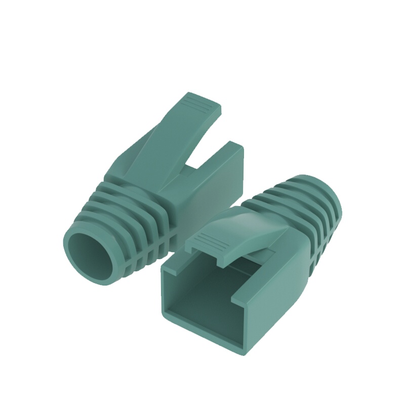 千天(QANTOP)水晶头保护套内径7mm六类七类网线RJ45电脑网络护套50个装绿色QT-HT706