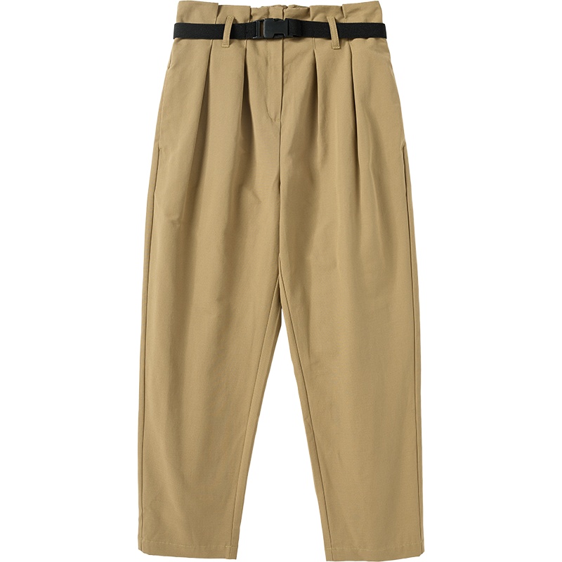 Semir森马休闲长裤女2019新款高腰显瘦腰带锥形裤子早秋时尚宽松花苞裤