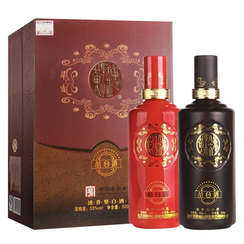 [中华老字号]河北供销馆 丛台酒 53度黄粱梦 500ml*2瓶礼盒装 浓香型白酒礼品酒 邯郸特产