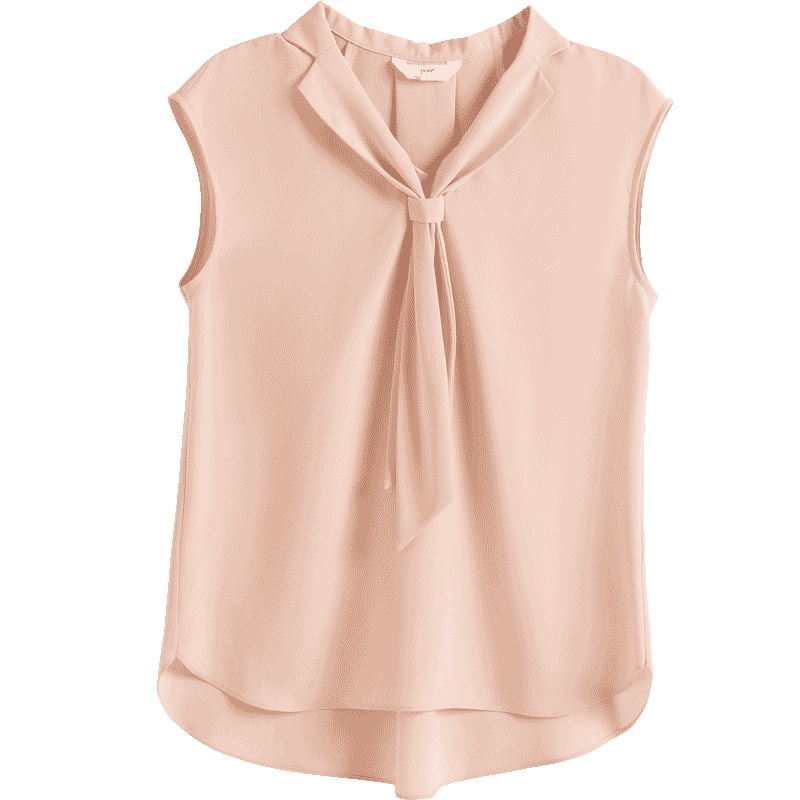 OSA欧莎无袖雪纺衬衫女夏季2019新款宽松遮肚子气质上衣洋气小衫