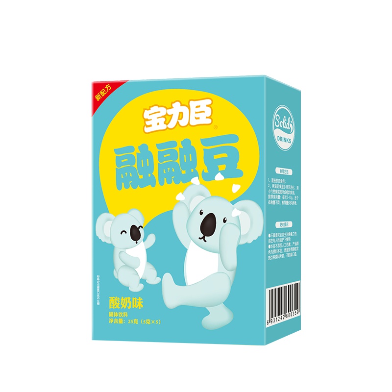 宝力臣融融豆酸奶味25克 宝宝零食 国产点心 盒装