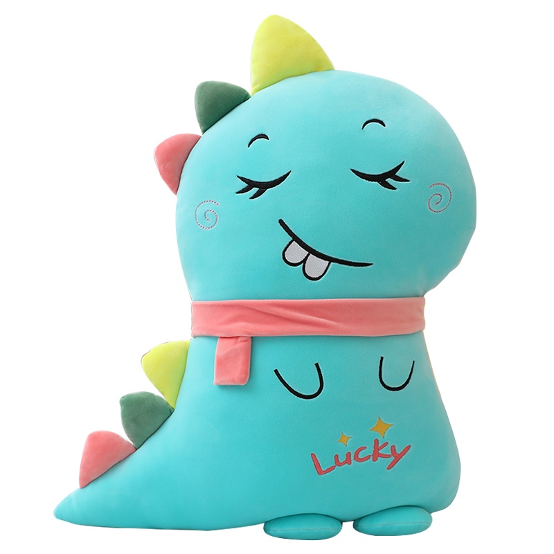 鸱吻恐龙毛绒玩具ins网红抱枕可爱布娃娃睡觉女孩生日礼物送闺蜜女友(60cm 天蓝 三合一1.1m毛毯)