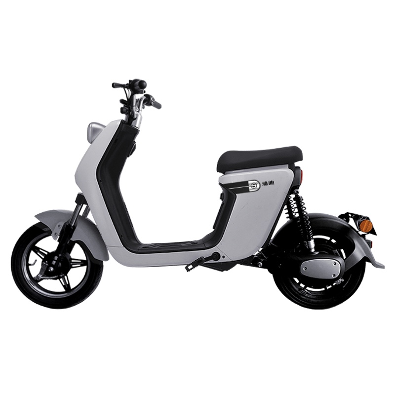雅迪电动车新款欧致48V24ah锂电电瓶车踏板代步电动自自行车 男女通用 科技灰