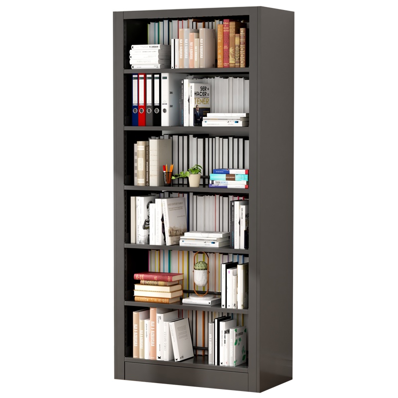 臻远6层钢制书架 双面一列一组黑色