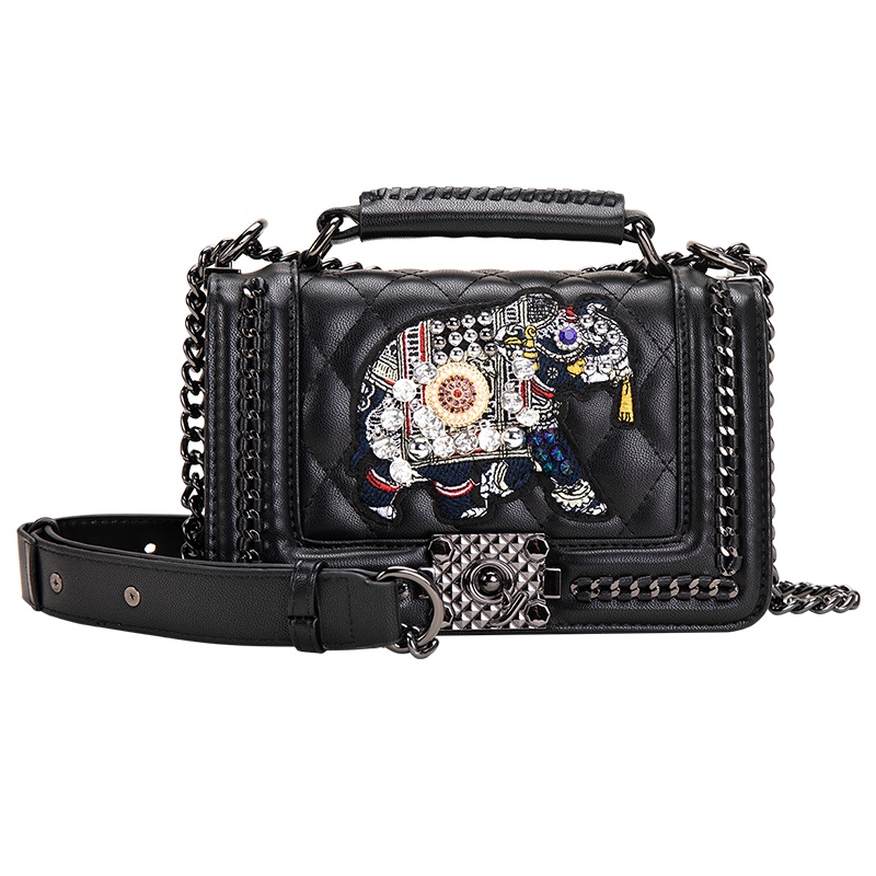 都宝路小香风包包女时尚女包小象包链条包单肩斜挎包刺绣手提包潮