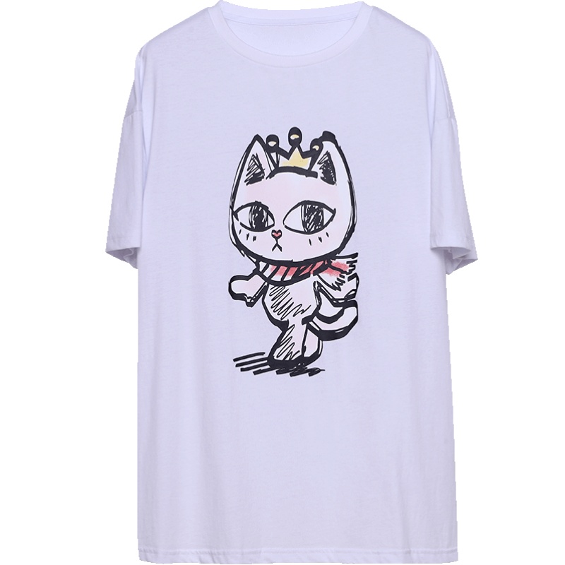 a02新款2020潮流宽松上衣女夏卡通印花短袖T恤女DVV2D0021KT