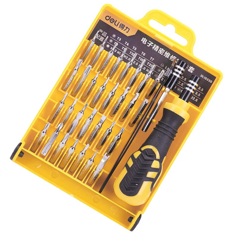 得力 deli 33件套起子多功能精密维修电子螺丝批组套 DL1033D 得力工具