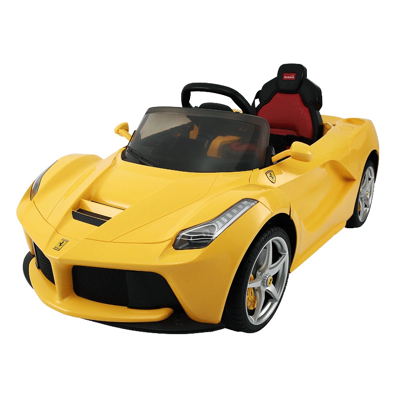 星辉(Rastar)法拉利蝶翼双开门儿童电动车 拉法拉利单驱动四轮童车小孩车82700黄色