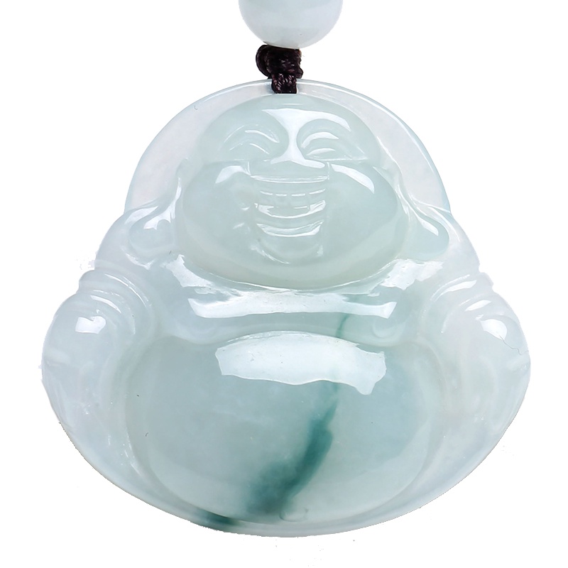 【已售】印象眸 翡翠佛公吊坠 大肚笑佛飘花玉石挂件随机发货 附送证书