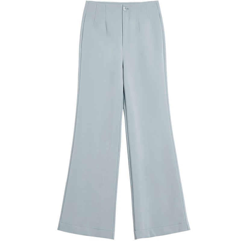 OSA雪纺阔腿裤女高腰坠感垂感直筒宽松休闲九分裤子2019新款夏薄