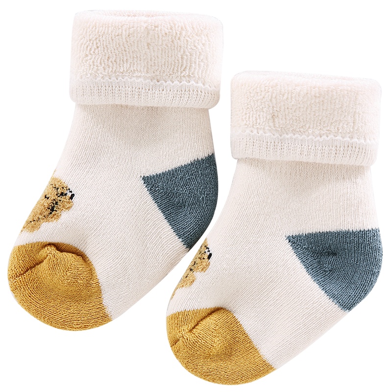 Aengbay婴儿袜子冬宝宝中长袜新生儿无骨幼儿男女宝不勒