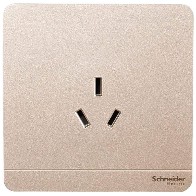 施耐德电气（Schneider Electric）一位三极三孔 电源插座86型 10A 绎尚薄暮金