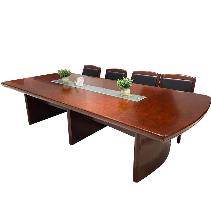 尔迈 会议室会议桌油漆贴实木皮大型会议桌洽谈桌 4米