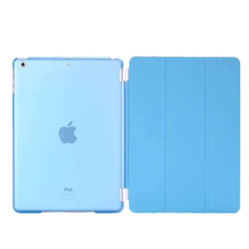 适用苹果平板电脑ipad mini/2/3 mini 4智能保护套PU简约风皮套迷你ipad液态硅胶软保护壳 蓝色