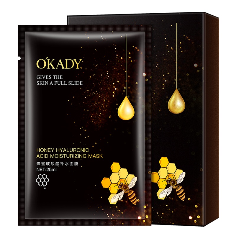 [第2件0元]OKADY 蜂蜜玻尿酸补水面膜10片