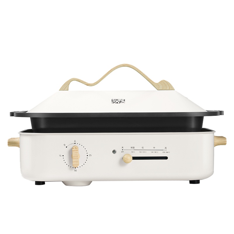 石崎秀儿多功能料理锅网红多用锅家用火锅一体锅多功能烤锅烤肉胡椒白