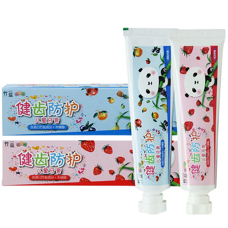 LG竹盐健齿防护儿童牙膏40g*2支组合装 6-9岁换牙期儿童牙膏含进口竹盐成分+木糖醇+低氟配方口气清新官方旗舰店正品