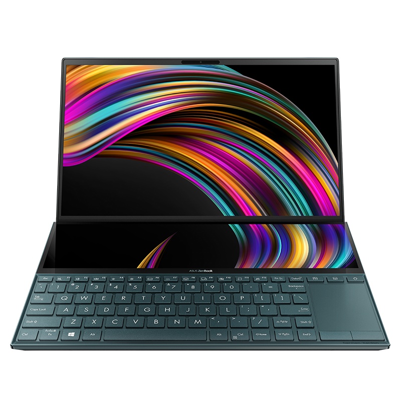 华硕(ASUS) 灵耀X2 Duo Touch版 UX4000FL 英特尔酷睿I7 14英寸双屏设计轻薄本笔记本电脑(I7-10510U 16GB 1TSSD 双触控屏)翡翠玉