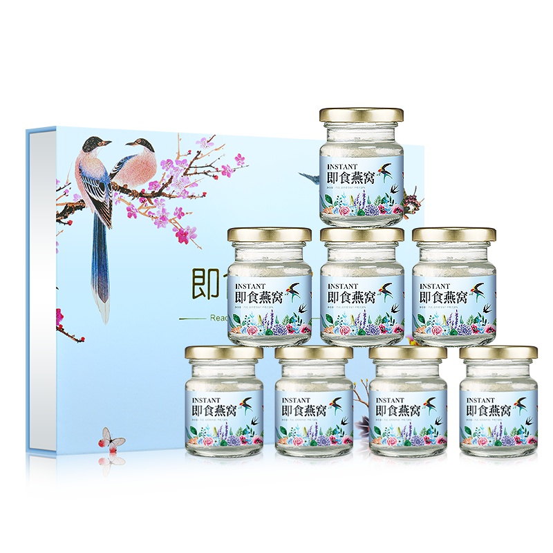 敏昂(M) 即食燕窝 600克正品孕妇滋补营养品胶原蛋白礼盒印尼金丝燕75g*8瓶