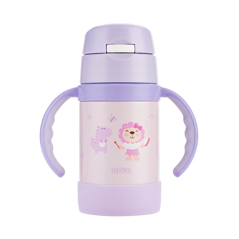 膳魔师THERMOS 母婴幼儿童保温吸管学饮杯 带手柄防漏 保温用品 不锈钢水杯280ml FEC-283S PP001